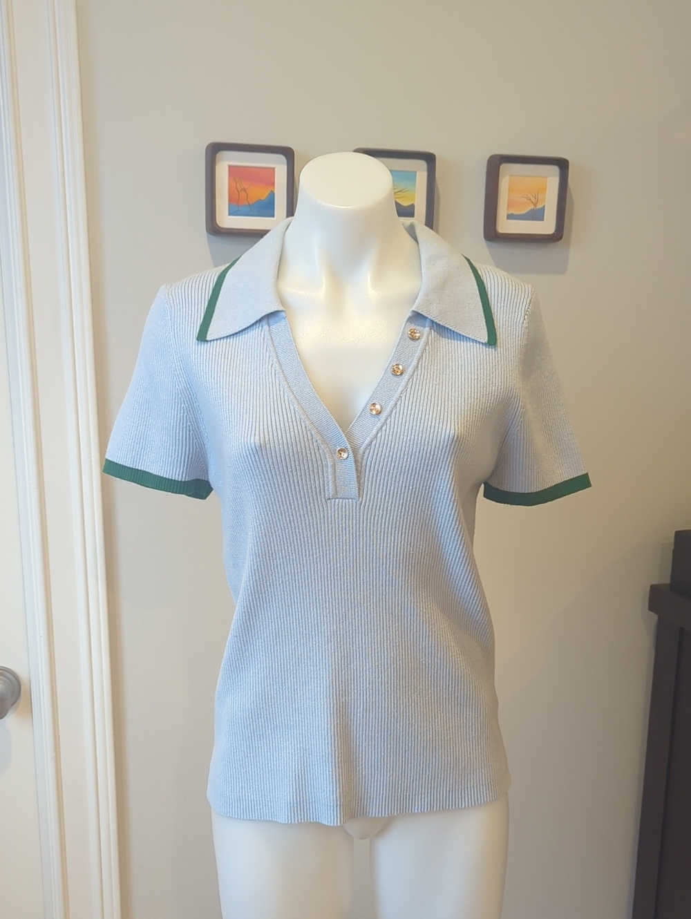 NWOT- Alexia Admor Ribbed Polo -sz Medium